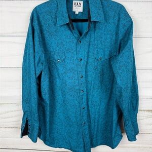 Ely Cattleman Turquoise Paisley Shirt